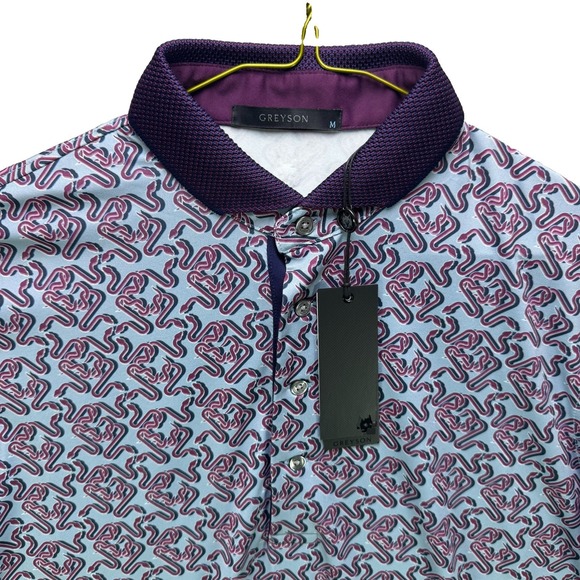 Greyson Other - Greyson Golf Polo Shirt Mens Medium Intertwined AOP Stretch Justin Thomas NWT